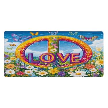 Imagem de Tapete de mouse grande e pacífico primavera amor impermeável computador estendido tapete protetor de mesa tapete antiderrapante base de borracha para escritório, computador, teclado, laptop e mesa de