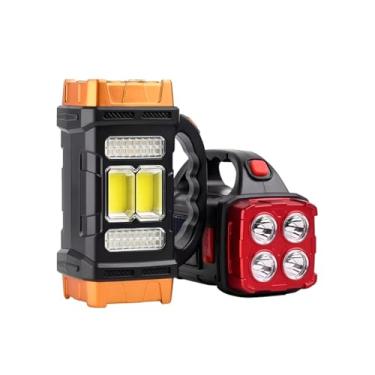 Imagem de Lanterna LED Solar Portátil, Recarregável USB, 40-70 LEDs, Bateria 1500mAh, IP44, Iluminação Dupla, 15.8x10.3x7.4cm, para Camping e Emergências
