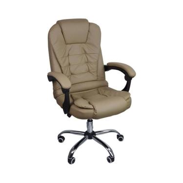 Imagem de Cadeira Escritório Presidente Reclinável Ergonômica Bege