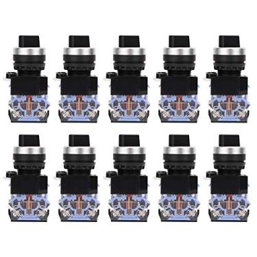 Imagem de 10 unidades BEM38 11X 21 preto 1 aberto 1 fechado 2 posições interruptor de botão de travamento automático 22 mm Diâmetro do furo de montagem Chave rotativa para contatores de