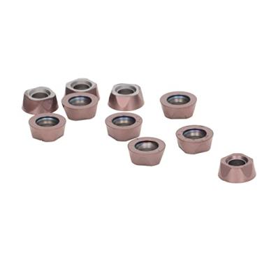 Imagem de Cryfokt Inserções Redondas de Carboneto de Alta Precisão, Facas de Torno para Carpintaria, Torneamento de Madeira, 10 Peças para Torno Cnc Diy, Bronze (RPMT1204MOE-TT)