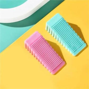 Imagem de Batente de porta portátil de silicone amortecedor reutilizável bloco absorvente cunha alça anticolisão (verde)