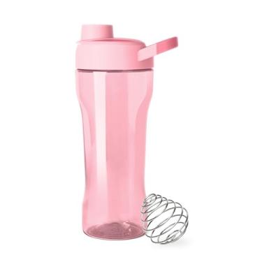 Imagem de Simple Modern Coqueteleira de proteína de plástico Rally com bola | Copo à prova de vazamento de 680 g para shakes de proteína, misturas, eletrólitos, pré-treino | Blush Mix