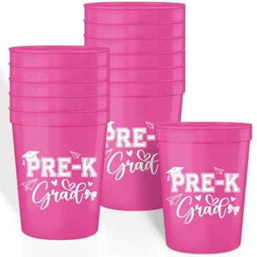 Imagem de BOMXOI 12PCS Kindergarten Graduation Decorations 16oz Pre-K Grad Cups Preschool Graduation Party Supplies Pink