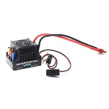Imagem de GOTOTOP Controlador de Velocidade Elétrico Esc Sem Escova, 60a, para Carro 1/8 Rc, Tecnologia à Prova D'água, 2-4s, Bateria Lipo, Suporte, Interruptor Eletrônico (Preto)