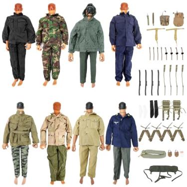 Imagem de SIXPOINTS 8 Set 1/6 Scale Camo Military Uniforms Suit & Lots Harness Bag Accessories Fit for 12" GI Joe Ultimate Soldier Male Military Action Figure Body
