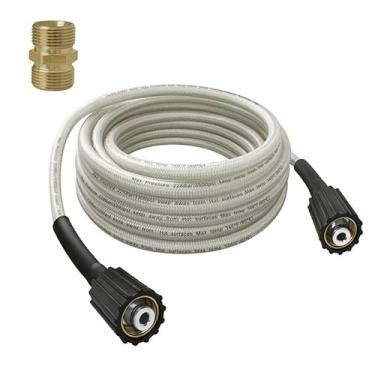 Imagem de Mangueira de lavadora de alta pressão de 32 pés, conexão rápida de 1/10.2 cm, substituição para Greenworks 5200402, compatível com todas as lavadoras de alta pressão de até 2000 PSI