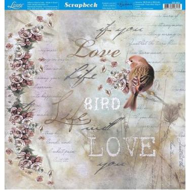 Imagem de Scrapbook dupla face 30,5x30,5cm - pássaros e flores - no-brand