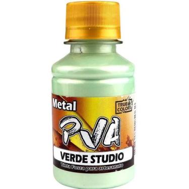 Imagem de Tinta PVA Metal True Colors 7967 Verde Studio 100 ml - Efeito Metálico