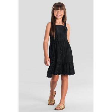 Imagem de Vestido infantil menina plissado Brandili -Preto, 4, Preto