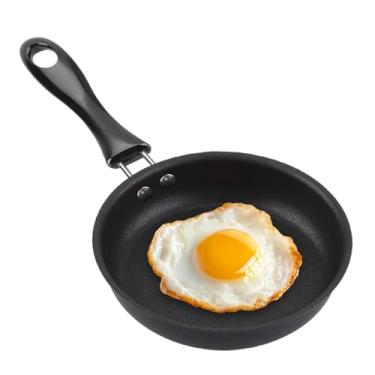 Imagem de Tomotato Frigideira de ovo único, frigideira antiaderente de 11,4 cm para placas a gás e indução, perfeita para cozinhar um ovo, salsichas e pequenas porções