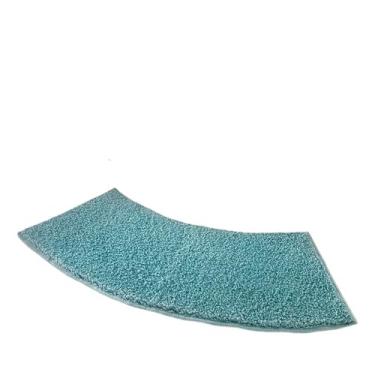 Imagem de Tapete de chuveiro curvado lavável tapete de pelúcia antiderrapante banheiro antiderrapante tapete de chuveiro lavanderia sala de estar banheira banheiro (azul)