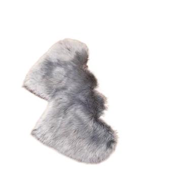 Imagem de Tapetes em forma de coração duplo tapete macio macio felpudo tapete de cabeceira tapete de decoração de sala de estar (cinza, 180 x 90 cm)