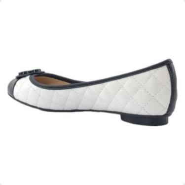 Imagem de Sapatilha Feminina Bico Redondo Capodarte Branco E Preto-Feminino