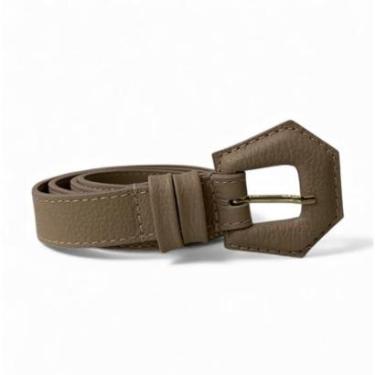 Imagem de Cinto Fino Feminino em Couro Fivela Encapada 025 Preto G-Feminino