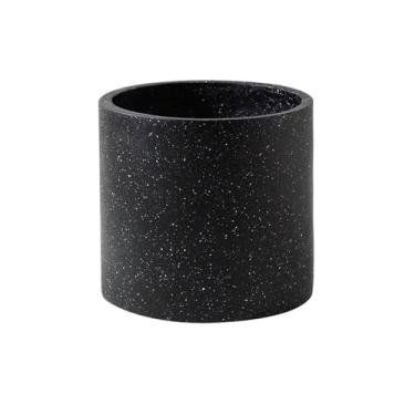 Imagem de KEG801302 Vaso de flores preto com vasos de flores salpicados, vaso cilíndrico, para decoração de varanda, sala de estar, cozinha, jardim, plantador