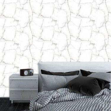 Imagem de Papel Parede Marmore Calacatta Cinza Autocolante Sala Cozinh