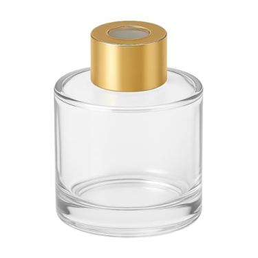 Imagem de Kit Frascos Difusor Aromas 50ml c/Tampa Rosca 28 + Varetas | Vidro 7x4,5cm(5,Dourado)
