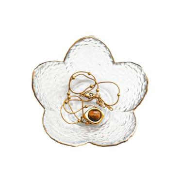 Imagem de Presentes para mulheres, anel de flores, bandeja de joias, prato de bugiganga de vidro, decoração de quarto de banheiro, bugiganga, prato, amizade, Natal, aniversário, presentes para mulheres