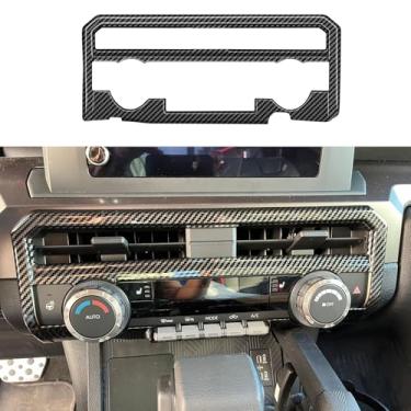 Imagem de BORUIEN Capa de painel de ar condicionado central ABS para Toyota Tacoma 2024 2025 2026 acessórios interiores para 4Runner 2025 2026 moldura de acabamento de decoração de console central (grão de