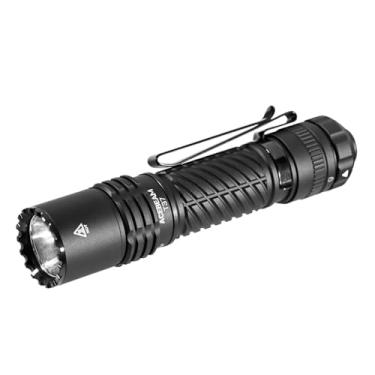 Imagem de ACEBEAM Lanterna tática T37 EDC com interruptor magnético rotativo de 5 modos, recarregável, 4000 lúmens altos e 440 m, lanterna de LED de bolso com interruptor traseiro de dois estágios, luz de flash