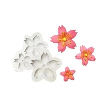 Imagem de Molde De Silicone Flor De Cerejeira Para Resina, Argila Polimérica, Ar