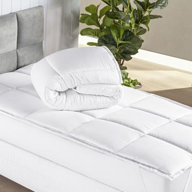 Imagem de Protetor de Colchão Macio Pillow Top Solteiro Scartec Micropercal 200 Fios - Branco