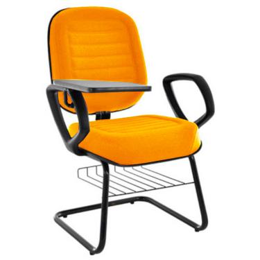 Imagem de Cadeira Escolar Universitária com prancheta para Escolas e Faculdades Linha Blenda Laranja