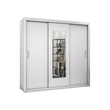 Imagem de Guarda-roupa Ilhéus 3pts Espelho 4gvts 6prat Carioca Móveis Branco
