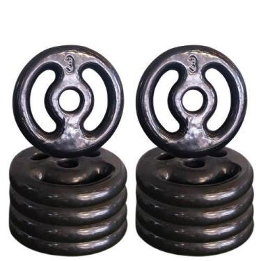 Imagem de Kit 10X Anilhas Emborrachada 03Kg - Anilhas&Cia