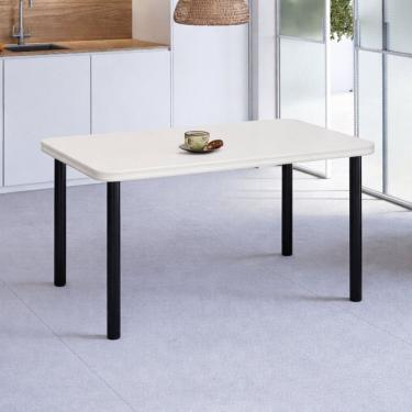 Imagem de Mesa de Jantar 6 Lugares Retangular Base Pintura e Tampo de Mdp/fórmica Branco