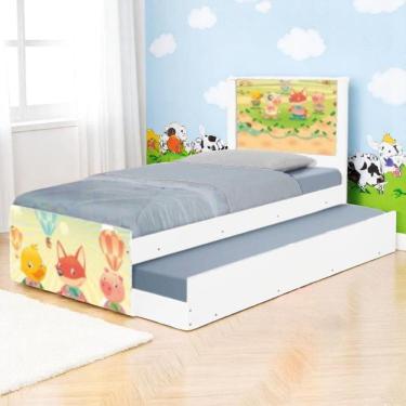 Imagem de Bi Cama Juvenil Zap com Cabeceira Fazendinha Animais