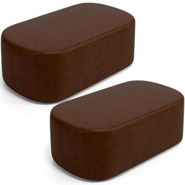 Imagem de Kit 02 Puffs Decorativos Orgânicos Para Living Quarto 100cm Doha W01 m
