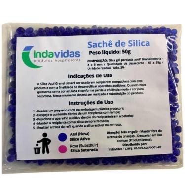 Imagem de Silica Azul Refil Pra Desumidificador Aparelho Auditivo 50 G - Indavid