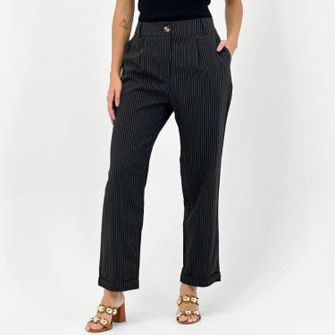 Imagem de Calça Lamech Reta Risca de Giz em Tecido Feminino-Feminino