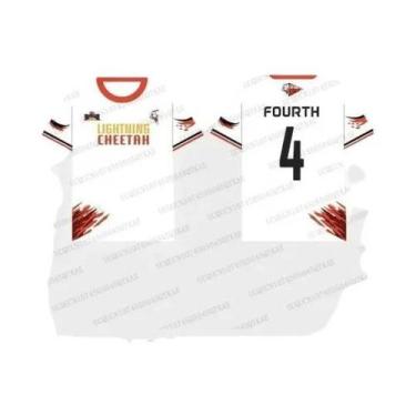 Imagem de Camiseta Esportiva Casual Branca White Lightning Cheetah De Gola Redon