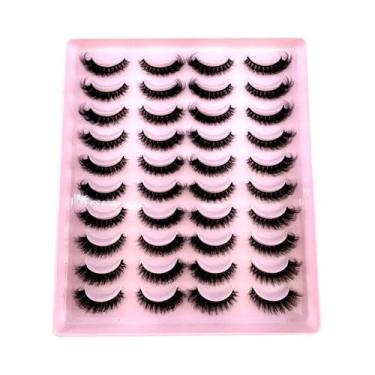 Imagem de Cílios Postiços De Visom Sintético Macios, 20 Pares, Naturais, Longos,