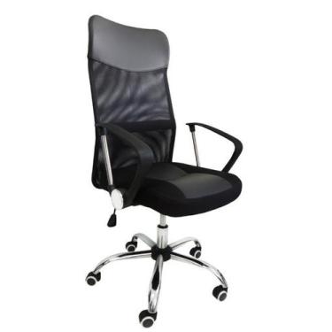 Imagem de Cadeira Presidente Giratoria Preta Tela Mesh - Bergamix
