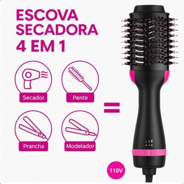 Imagem de Escova Secadora 1200W Para Cabelos Longos e Cheios de Brilho 110V - Ba