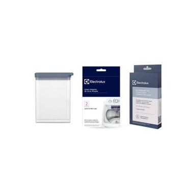 Imagem de Kit Pote Hermético Organizador Modular 1,75L + Limpa Máquina de Lavar Roupas 200ml + Revitalizador de Tecidos 20ml para Máquina de Lavar Electrolux