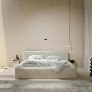 Imagem de Cama Estofada Siena 1.95m King em Linho Design Moderno Casal - Aprire 