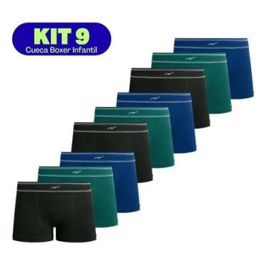 Imagem de Kit 9 Cueca Box Menino Zee Rucci Sem Costura Conforto Macio Tamanho:GG
