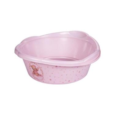 Imagem de Bacia de Bebê Infantil Decorada Ursinho 17,5 Litros PlasUtil Azul e Ro