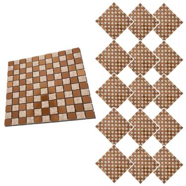 Imagem de Pastilha De Vidro Autocolante Kit 15 Uni Parede Cozinha Box Banheiro Sala Decorativa Requintada Moderna Facil Aplicacao