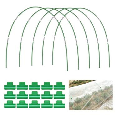 Imagem de Breeze Touch 25 Arcos De Estufa Para Canteiros Elevados, Com 15 Clipes, Faça Você Mesmo, 3,5 Pés Ou Mais Largo, Túnel Cultivo, Sem Ferrugem, Estrutura Suporte Tecido Jardim, Estacas Árvores, Vegetai