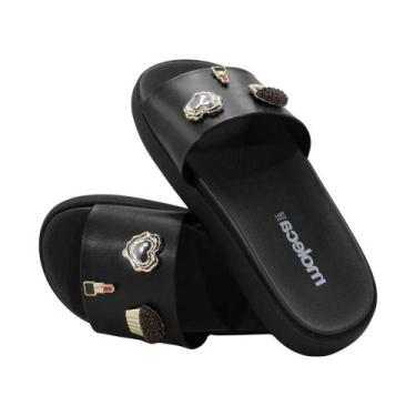 Imagem de Chinelo Moleca Slide Party Com Emoji, 38, Preto