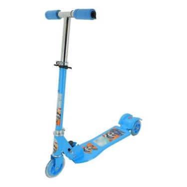 Imagem de Patinete Panda Infantil Dobrável Ajustável Azul Com 3 Rodas - Zippy To