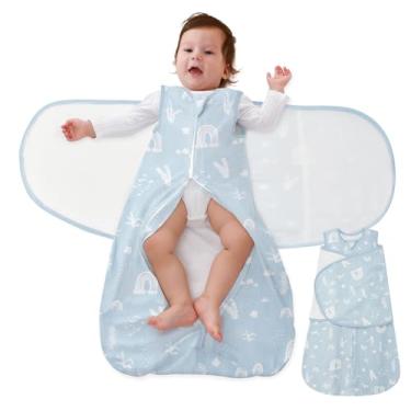 Imagem de LILBESTIE Sacos de dormir para recém-nascidos - Cobertor vestível para bebês recém-nascidos de 3 a 6 meses - Saco de dormir 1,0 Tog para presentes para meninas e meninos