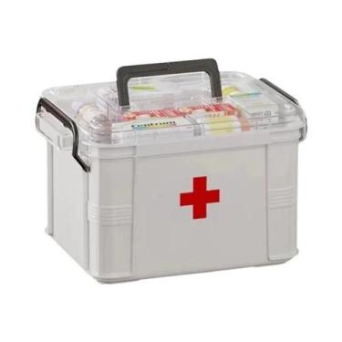 Imagem de Caixa Organizadora De Medicamentos Transparente E Reforçada Com Bandej