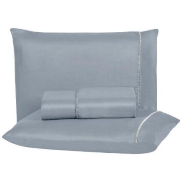 Imagem de Jogo de Cama Aquarela Queen Micropercal Ponto Palito 03 Peças 200 Fios